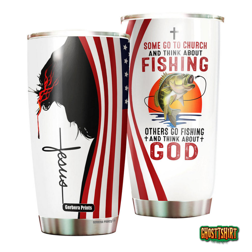 Fishing God Jesus Stainless Steel Tumbler