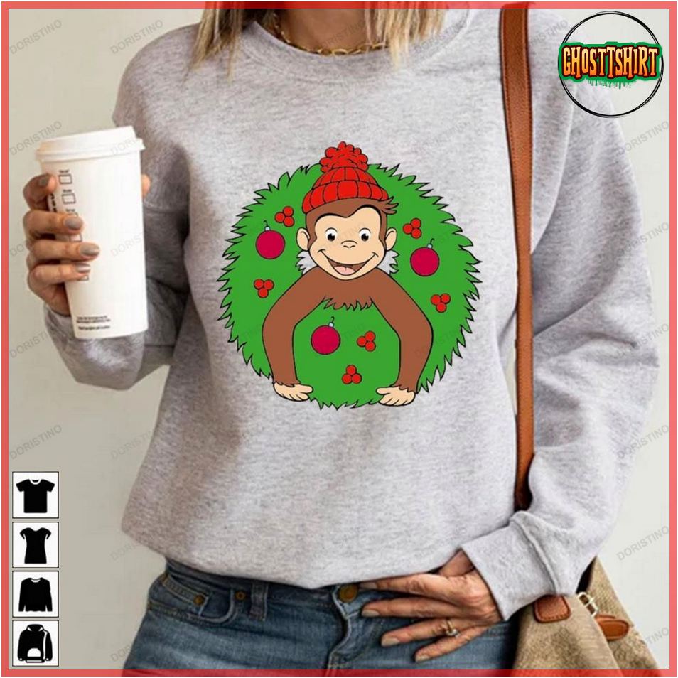 2009 Curious George A Very Monkey Christmas Tshirt Sweatshirt Hoodie