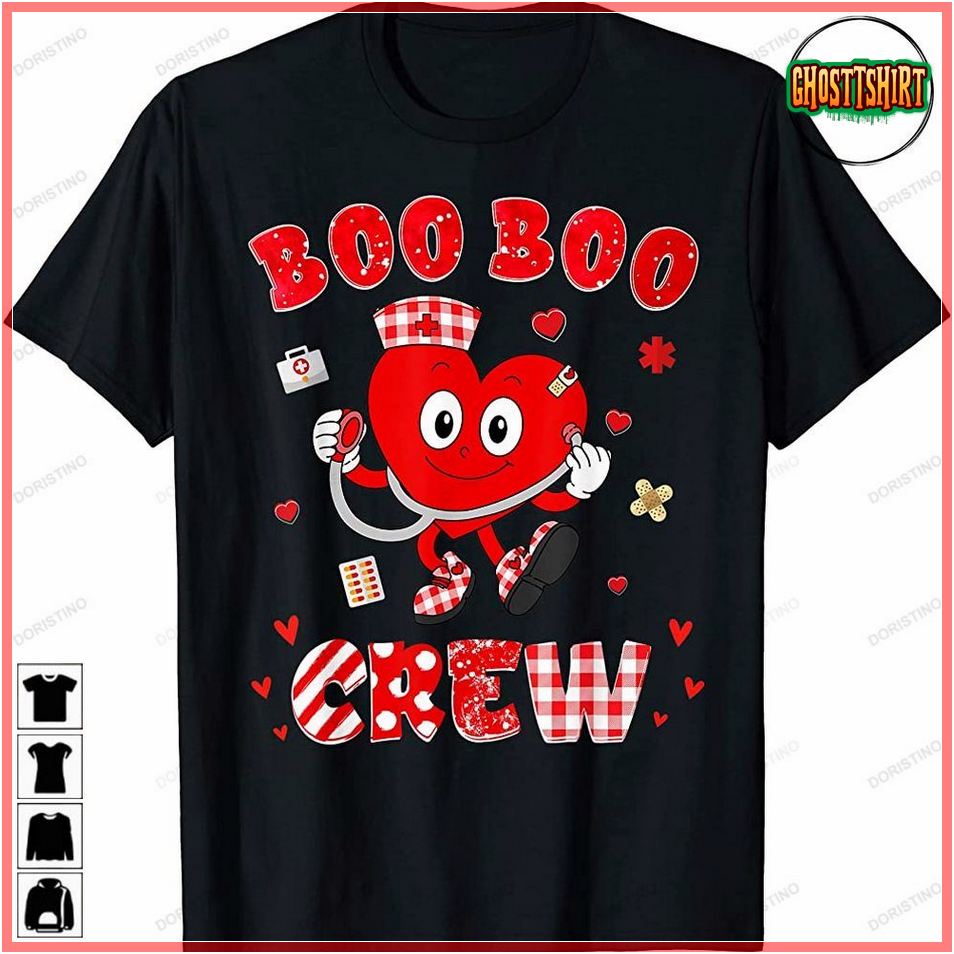 Cute Heart Nurse Boo Boo Crew Funny Valentines Day 2023 Tshirt Sweatshirt Hoodie