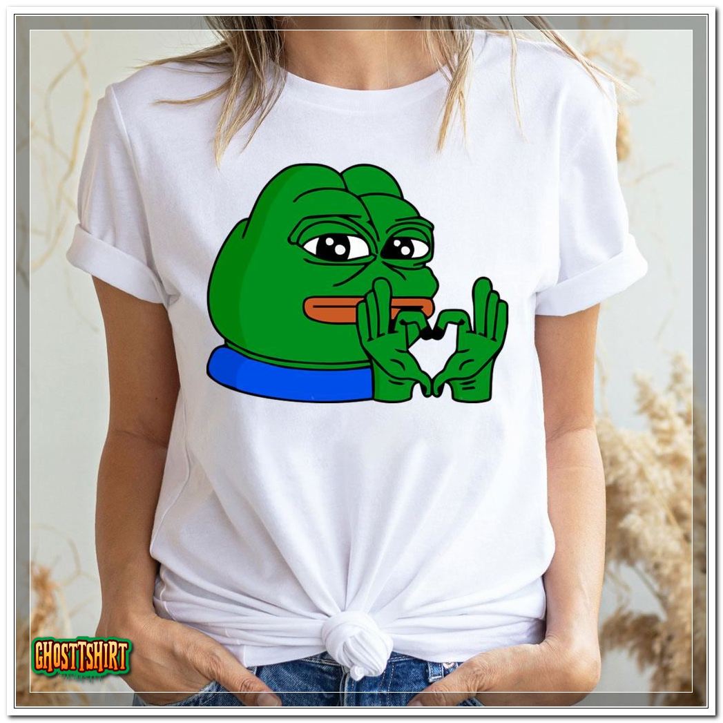 Heart Sign Pepe Emote Love Pepe The Frog Trending Shirt