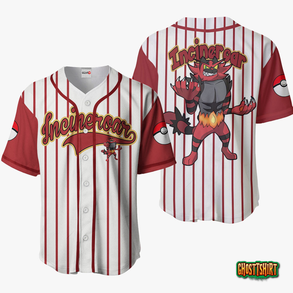 The best selling] Custom Incineroar All Over Printed Unisex Baseball Jersey  - Black