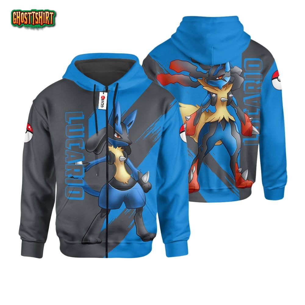 Lucario mix Mega Evolved Custom Anime Hoodie