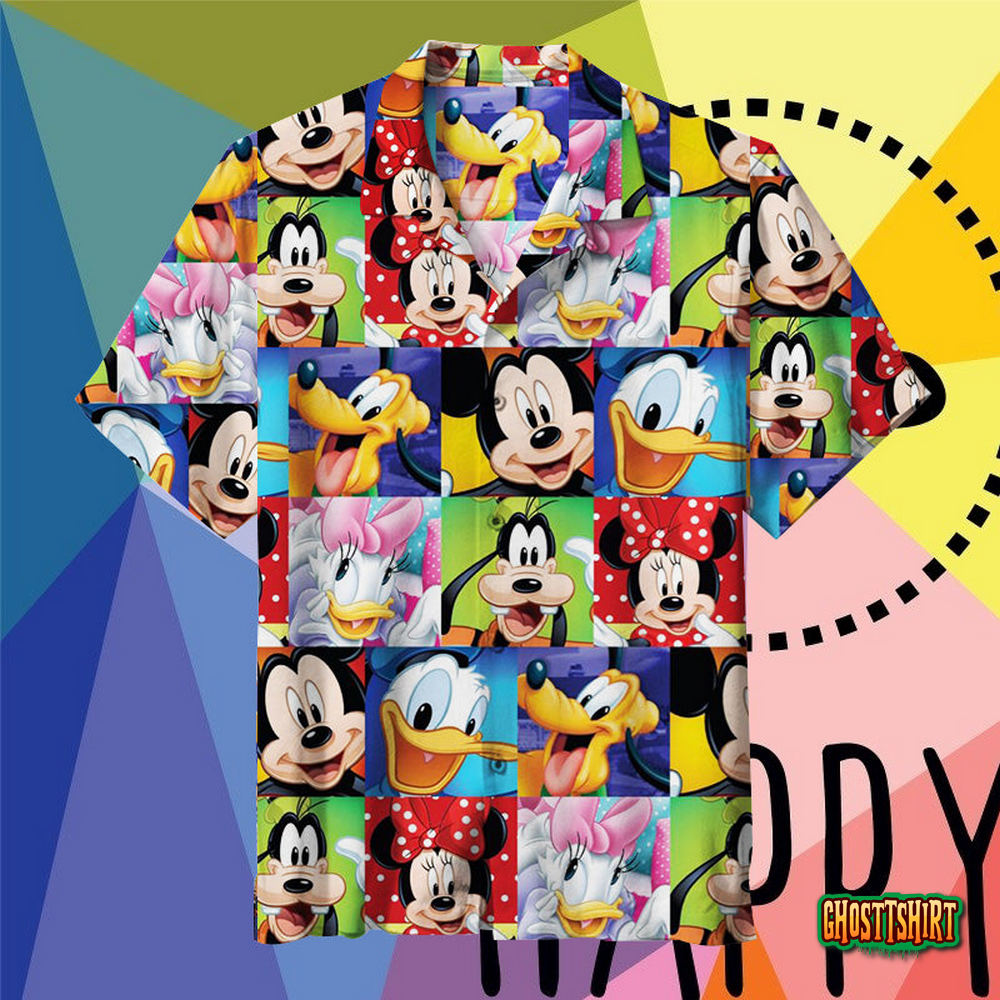 Mickey Mouse Collage Art Unisex Aloha Hawaiian Shirt