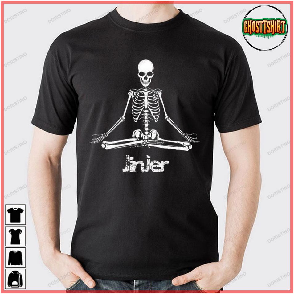 White Art Skeleton Yoga Jinjer Band Tshirt Sweatshirt Hoodie