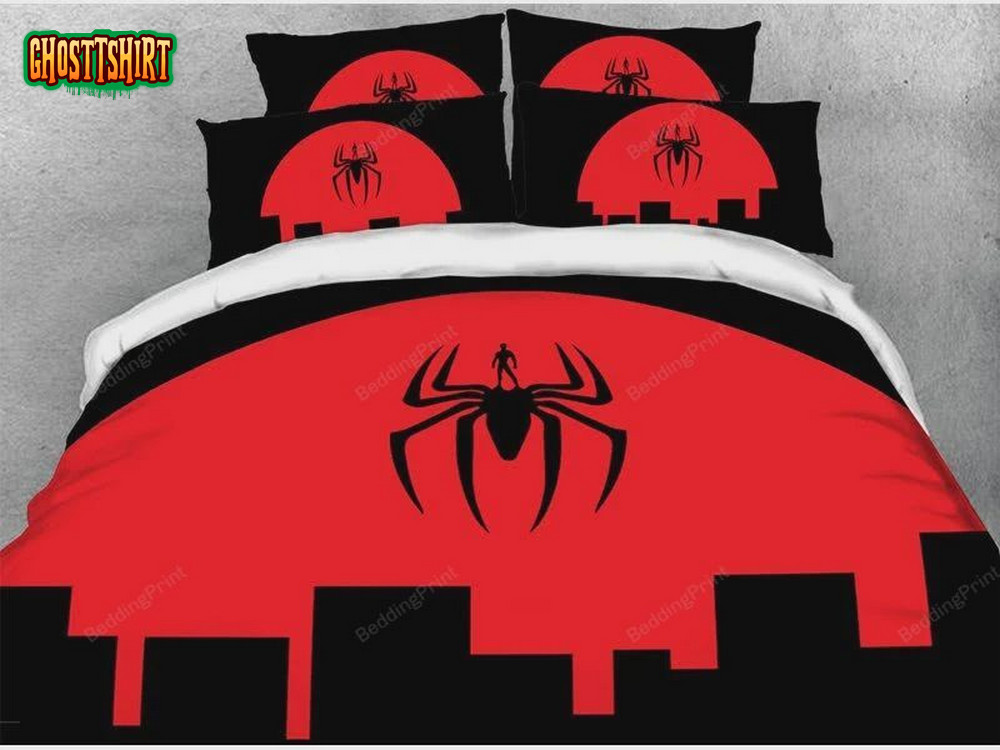3D Red And Black Spider Soft Microfiber Bed Sheets Duvet Cover Bedding Set
