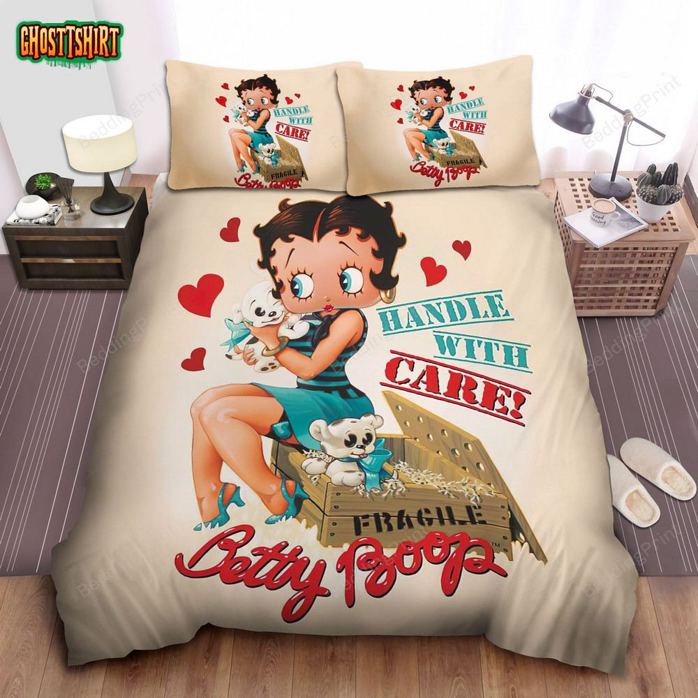 Betty Boop & Puppies Bed Sheets Duvet Cover Bedding Set