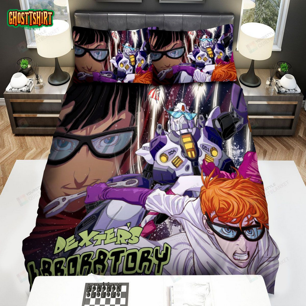 Dexter’s Laboratory In Anime Art Style Bed Sheets Spread Duvet Cover Bedding Set