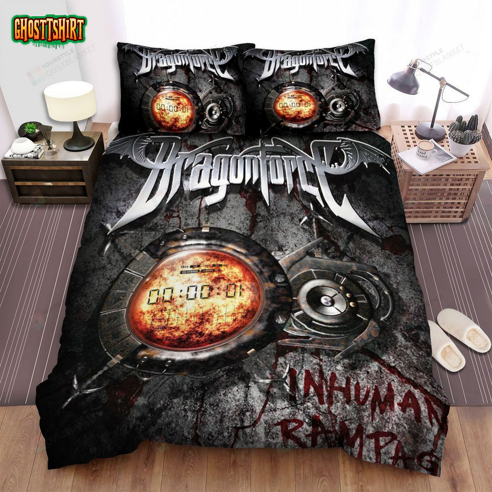 Dragonforce Band Inhuman Rampage Album Cover Bed Sheets Spread Comforter Duvet Cover Bedding Set