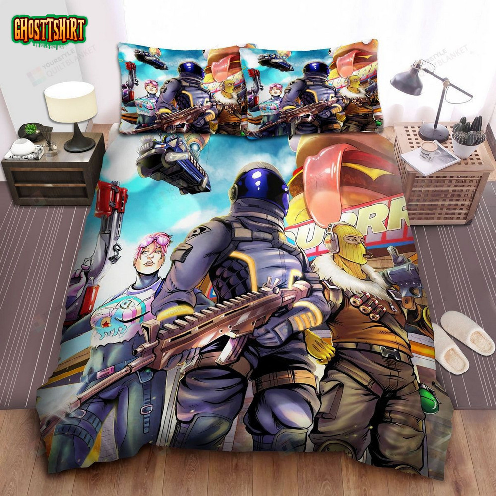 Fortnite Character Skins In Anime Style Art Bed Sheets Spread Comforter ...