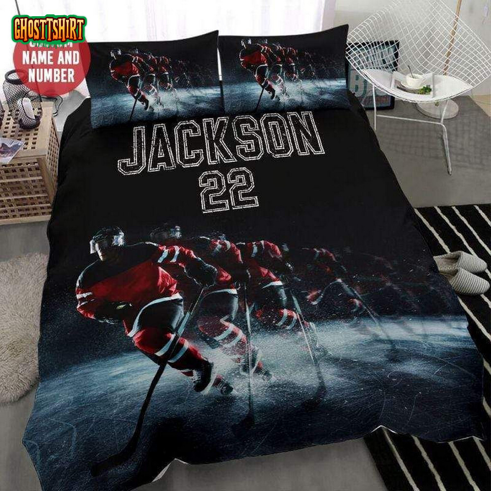 Hockey Player Shade Custom Duvet Cover Bedding Set