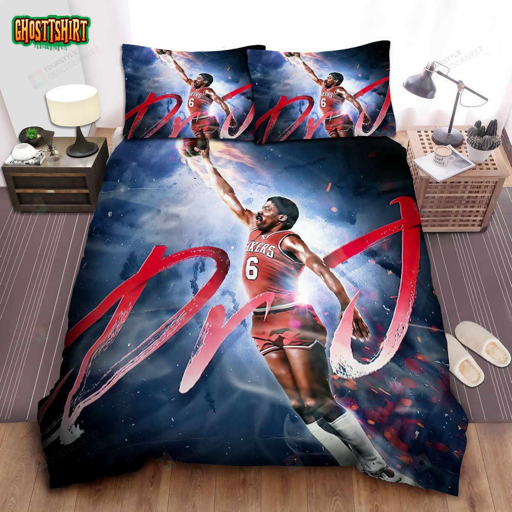 Nba Legend Julius Erving Dr. J Fire Dunk Bed Sheet Spread Comforter ...