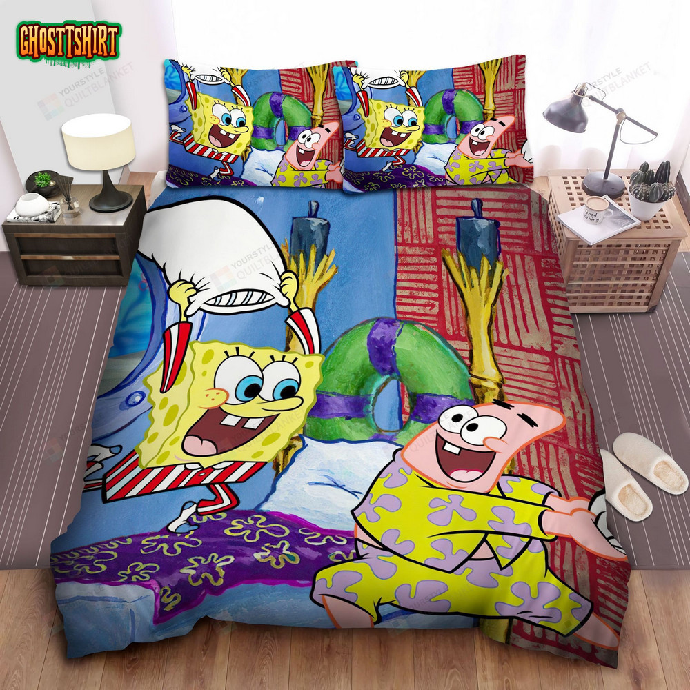 Spongebob Squarepants, Sleeping Party With Patrick Star Bed Sheets ...