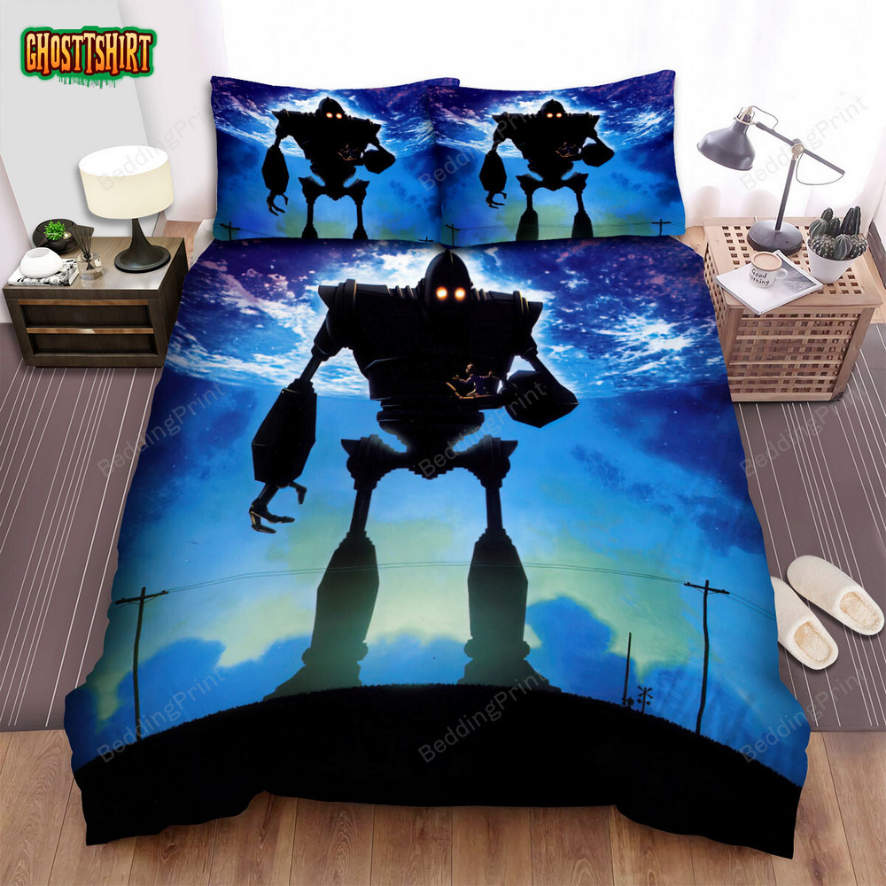 The Iron Giant (1999) Earth Movie Poster Bed Sheets Duvet Cover Bedding Set