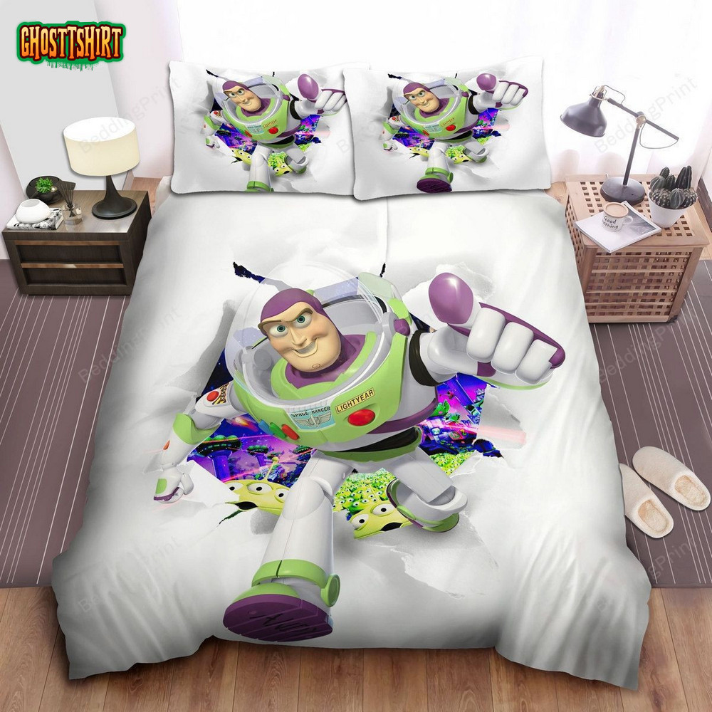 Toy Story Buzz Lightyear In 3D Artwork Bed Sheets Duvet Cover Bedding Set