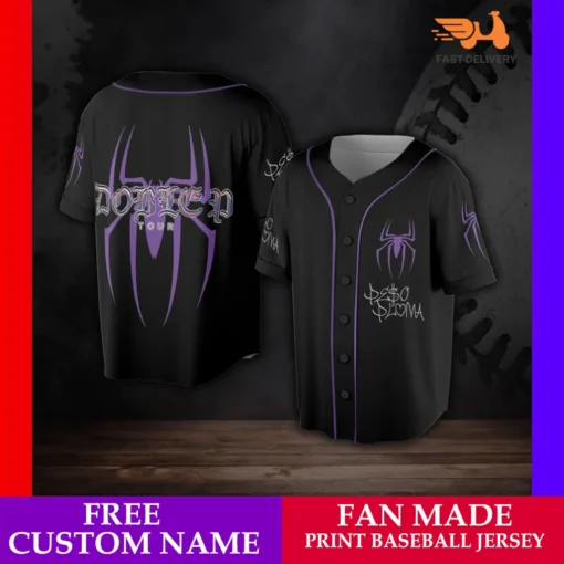 Peso Pluma Music 3D Black Baseball Jersey