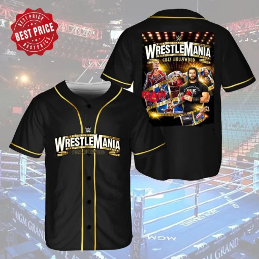 WWE WrestleMania 39 Hollywood Baseball Jersey