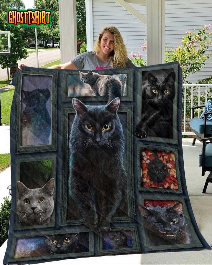 Black Cats Quilt Blanket