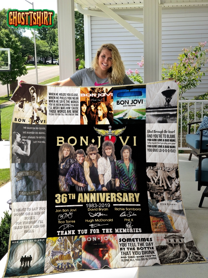 Bon Jovi 36th Anniversary Quilt Blanket