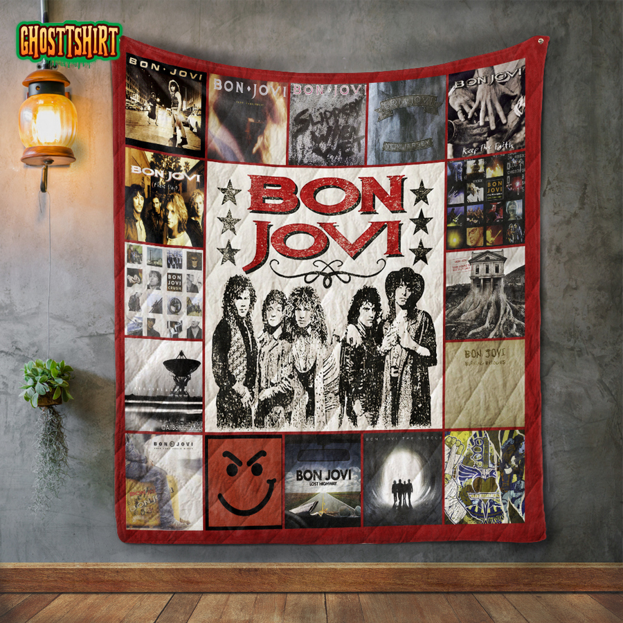 Bon Jovi Style 2 Album Covers Quilt Blanket