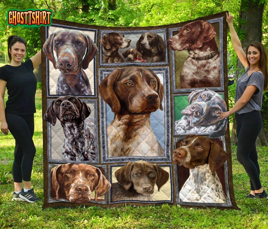 German Shorthaired Pointer Picture Collection Quilt Blanket