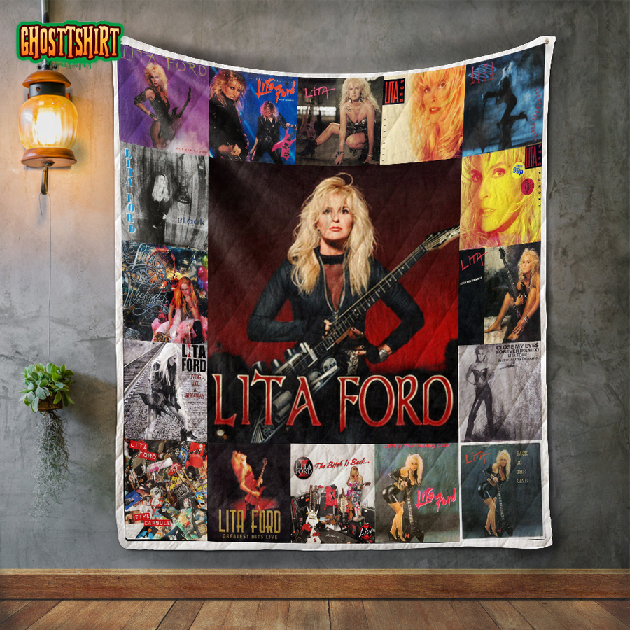 Lita Ford Album Covers Quilt Blanket