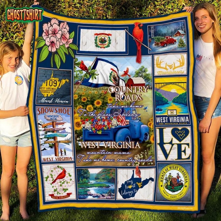 West Virginia Countryside Take Me Home Quilt Blanket