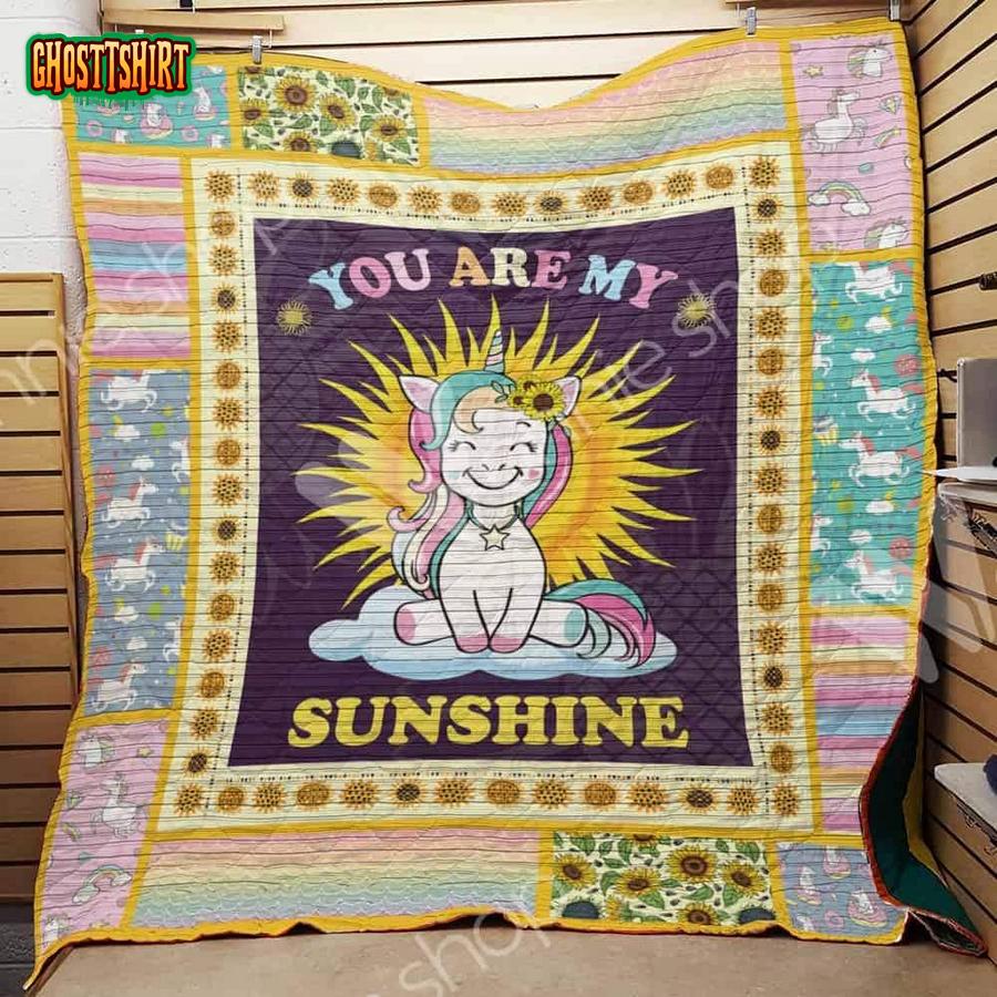 You Are My Sunshine Unicorn Quilt Blanket