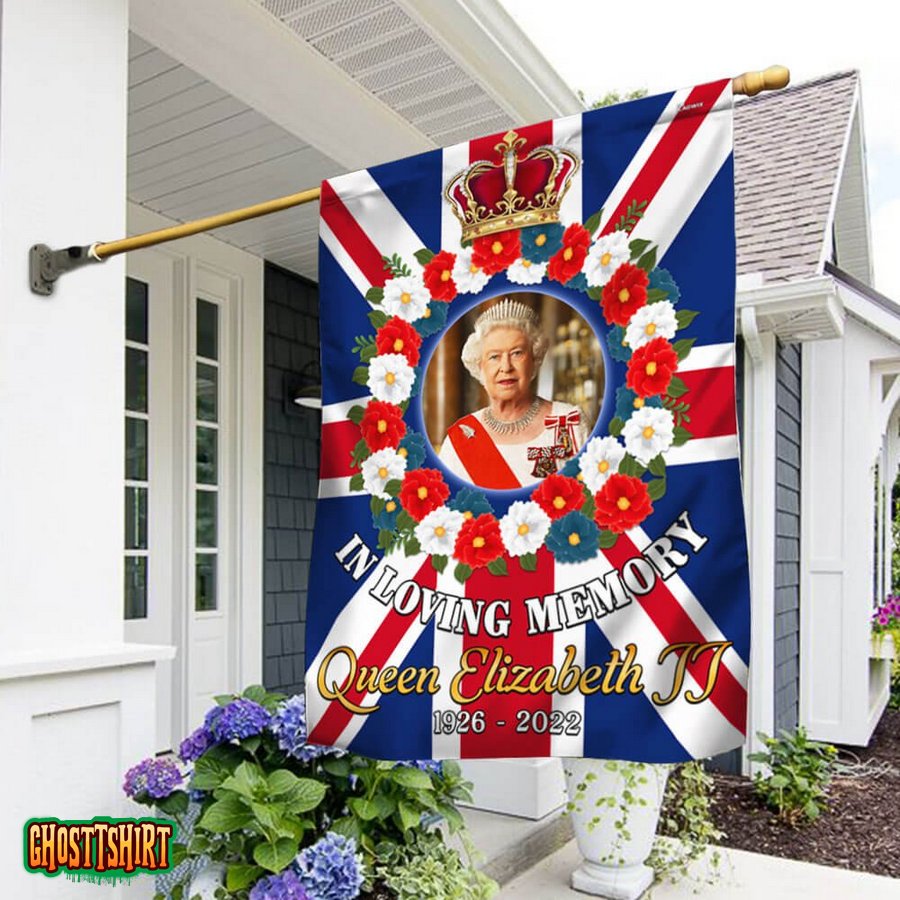 In Loving Memory Queen Elizabeth II Union Jack Flag