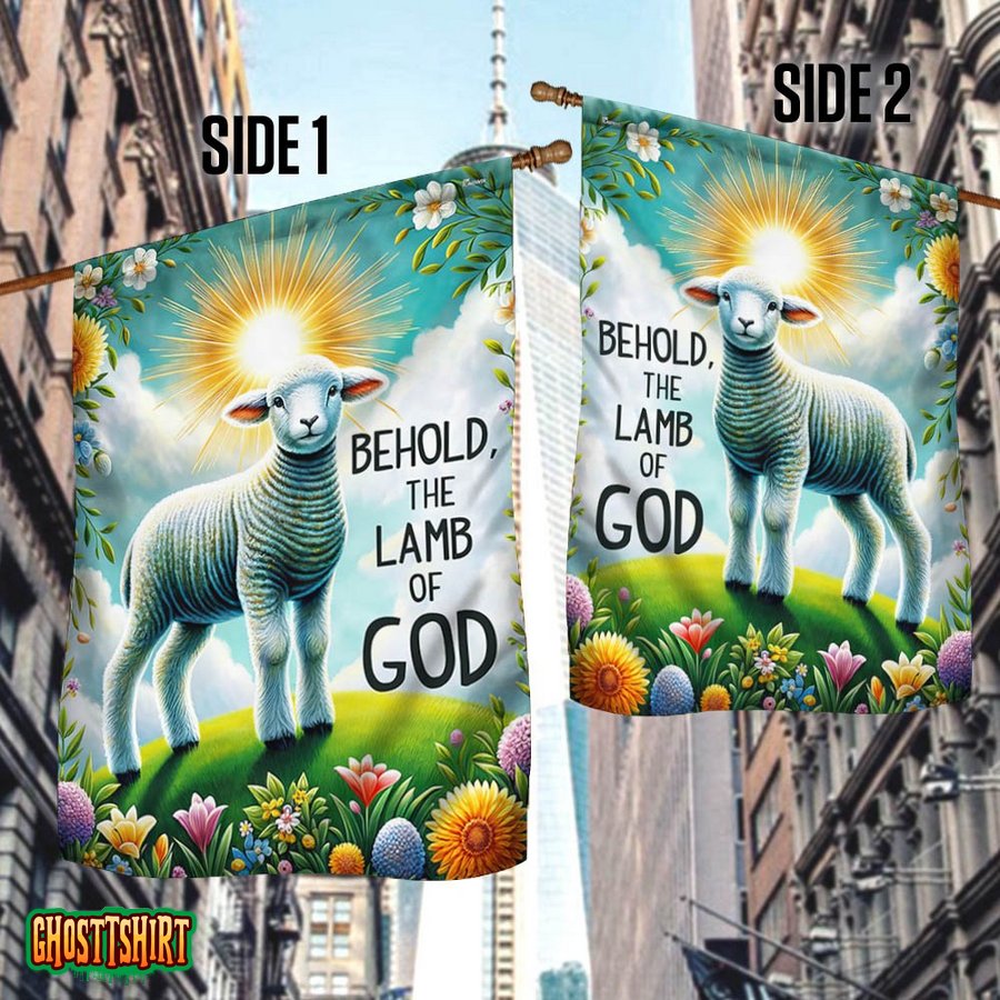 Lamb Easter Day Behold The Lamb Of God Flag