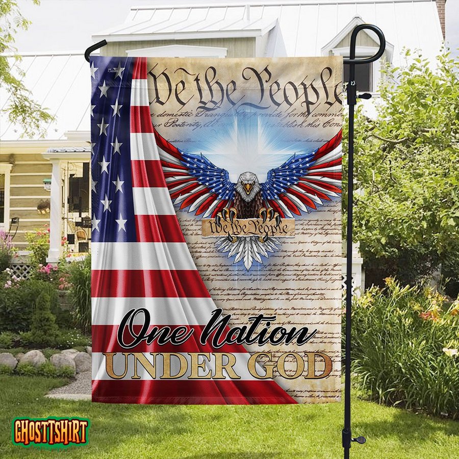 One Nation Under God Patriot Eagle Flag