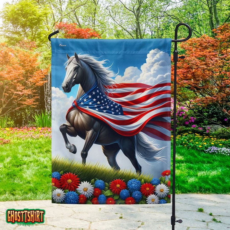 Patriotic Horse 4th Of July Flag Ver 2